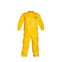 DuPont Tychem QC Yellow Coveralls with Laydown Collar and Elastic Wrists w/ Ankles, Case of 4