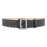 DutyMan 2-1/4inch Plain Leather Sam Brown 4 Row Stitch Duty Belt With Nickel Buckle DTY-4011-34-9001