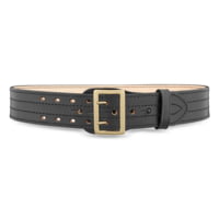DutyMan 2-1/4inch Plain Leather Sam Brown 4 Row Stitch Duty Belt With Solid Brass Gold Buckle DTY-4011-44-9072