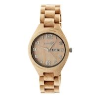 Earth Wood Sapwood Bracelet Watch w/Date