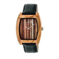 Earth Wood Cedar Leather-Band Watch