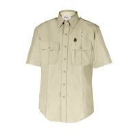 Elbeco Mens, Tan, Duty Maxx Short Sleeve, Without Creases