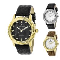 Empress Ayala Automatic Mother-Of-Pearl Leather-Band Watch