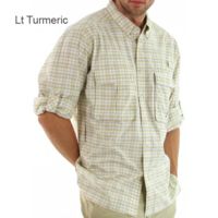 ExOfficio Air Strip Lite Macro Plaid LS - Men's - Lt Turmeric XX