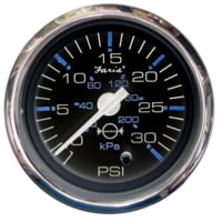 Faria Beede Instruments Chesapeake Black SS2" Water Pressure Gauge Kit