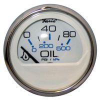 Faria Beede Instruments Chesapeake White SS 2" Oil Pressure Gauge