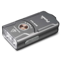 Fenix E03R V2, Flashlight, White and Red LED, 500 Lumens, 2.07 Long, Anodized Finish, Gray, Built-in 400 mAh Battery, Includes USB Type-C Charging Cable
