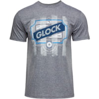 Glock AP96205 Blue Line Tee Gray Ringspun Cotton/Polyester Short Sleeve Small