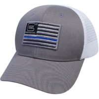 Glock AS10071 Blue Line Hat With Flag Gray/White Cotton/Mesh Snapback