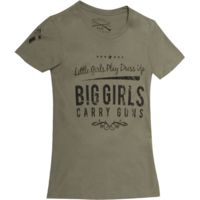 Glock Od Green Short Sleeve T Shirt Big Girl W/guns Lg - Men's