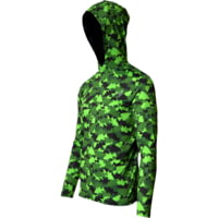 Googan Squad Green Fish Camo Hooded Long-Sleeve Shirt - Men's