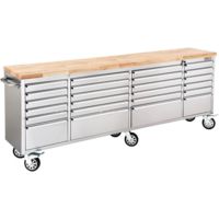 Grizzly Industrial Drawer Stainless Steel Industrial Cabinet w/Wood Top