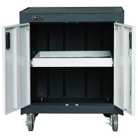 Homak 2 Door Mobile Cabinet w/ Gliding Shelf
