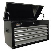 Homak 27in SE Series Top Chest w/ 6 Drawers, Black And Gray