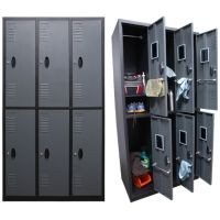 Homak 6 Door Steel Locker - Stacked 2 High