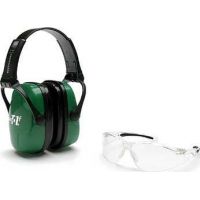 Howard Leight Adult Shooting Combo Kit Green Muff, Clear Anti-Fog Eyewear, R-01761