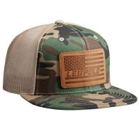 Leupold Leather Flag Flat Bill Trucker Hat