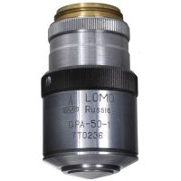 LOMO Objective, Q-Plan Achromat, 50x, 1.00-0.70 N.A., Oil Immersion, Iris, DIN