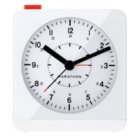 Marathon Analog Desk Alarm Clock w/Auto-Night Light