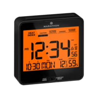 Marathon Atomic Desk Clock w/Backlight, Heat and Comfort Index