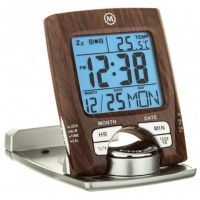 Marathon Travel Alarm Clock w/Calendar and Temperature