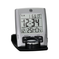 Marathon Travel Alarm Clock w/ Calendar and Temperature