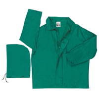MCR Safety Dominator Series 2 Piece Waterproof Rain Jacket, .42mm PVC/Hi-Tensile Poly/PVC, Zipper Front with Detachable Hood
