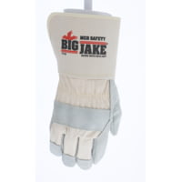 MCR Safety Big Jake Premium A+ Side Leather Palm Work Gloves, 4.5in Safety cuff, Sewn with DuPont Kevlar