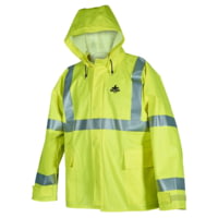 MCR Safety Big Jake PVC/Nomex Flame Resistant Rain Jacket, CSA Z96 Class 2/ANSI 107 Class 3 Hi-Vis Standards, ARC Rating ATPV 8.9 cal/cm2, CAT2