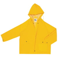 MCR Safety Classic Series Waterproof Rain Jacket, .35mm PVC/Poly, Attached Hood, Zippered Front Closure