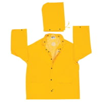 MCR Safety Classic Series Waterproof Rain Jacket, .35mm PVC/Poly, Corduroy Collar and Detachable Hood