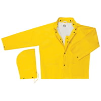 MCR Safety Commodore Series 2 Piece Waterproof Rain Jacket, PVC/Non-Woven Poly/Nylon, Detachable Hood