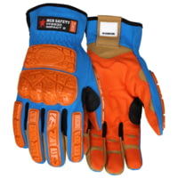 MCR Safety ForceFlex Mechanics Gloves, D3O Back of Hand and Padded Palm, Two-way Spandex Back, MaxGrid Reinforced Palm