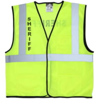 MCR Safety Luminator Series Hi Vis Reflective Lime Safety Vest w/Sheriff Logo