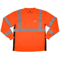 MCR Safety Hi Vis Safety Work T-Shirts, Soft Poly Birdseye Mesh, Long Sleeve and Tagless Design, ANSI 107 Type R Class 3