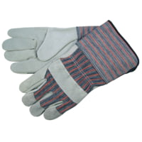 MCR Safety Long Gauntlet Split Leather Palm Work Gloves, B Grade Shoulder Leather, 4.5in Rubberized Safety Cuff