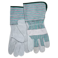 MCR Safety Long Gauntlet Split Leather Palm Work Gloves, C Grade Shoulder Leather, 4.5in Rubberized Safety Cuff