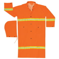 MCR Safety Luminator Series Reflective Waterproof Raincoat, .35mm PVC/Poly, Detachable Hood