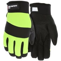 MCR Safety Mechanics Gloves, Synthetic Leather Palm with Silicone Dots, Thermosock Lined with Waterproof Bladder