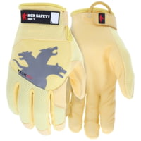 MCR Safety Mechanics Touch Screen Gloves with TaskFit Design, Goat Grain Leather Palm and Nylon Spandex Back