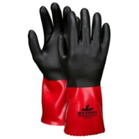 MCR Safety PredaStretch Work Gloves, 18 Gauge Seamless Nylon Shell, Full PVC Nitrile Coating with Sandy Finish, 12in Gauntlet Cuff