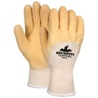 MCR Safety Premium Tufftex Series Rubber Coated String Knit Work Gloves, Crinkle Texture Finish, Comfortable Knit Wrist