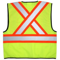 MCR Safety Hi Vis Reflective Safety Vest, ANSI Type R Class 2, 4in Silver Stripes, Zipper Front Closure