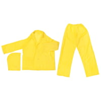 MCR Safety Zodiac Series Lightweight 3 Piece Waterproof Rain Suit, .10mm Single Ply PVC, Rain Jacket, Detachable Hood and Bib Pants