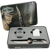 Old Timer Knife W/cigar Cutter &amp; Lighter W/gift Tin Promo Q4