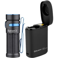 Olight Baton 3 Premium Edition 1200 Lumens LED EDC Flashlight with Wireless Charging Case
