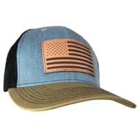 Outdoor Cap Trucker Hat w/USA Flag Leather Patch