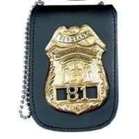 Perfect Fit Universal Badge &amp; ID Neck Holder w/ Magnetic Closure &amp; Chain