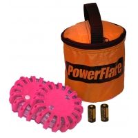 PowerFlare PF-200 Safety LED Light 2 Softpack w/ 2 Lights, Case, 2 Spare Batteries