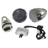 Pyle Motorcyle Mount Amplified 300W Stereo Sound System w/ Dual Handlebar Speakers